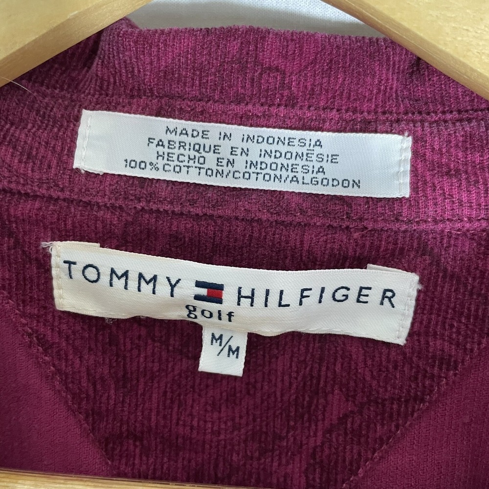 Tommy Hilfiger Jacket Womens Medium M Golf Corduroy Pink Magenta Button Up - Picture 3 of 7